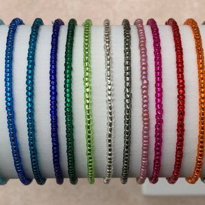 Rainbow seed bead bracelets